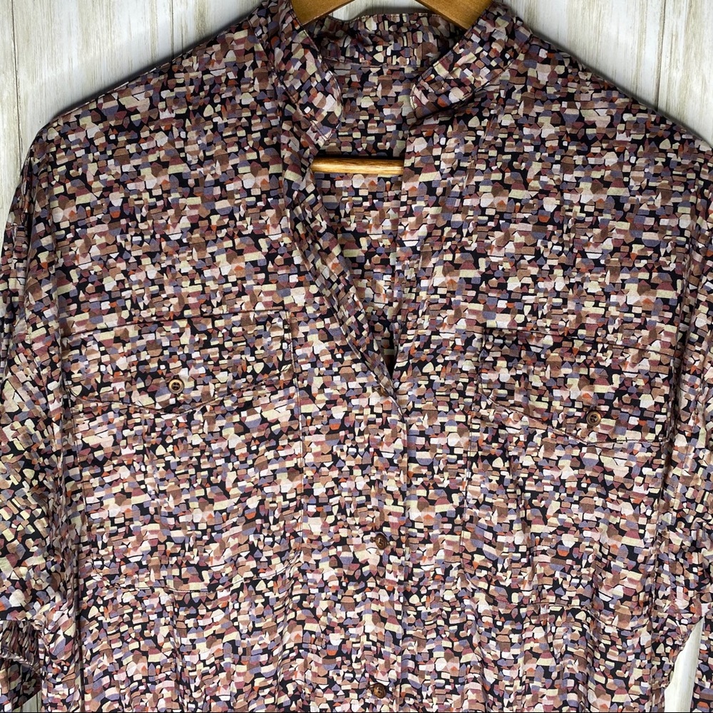 Vintage Confetti print Button front day dress - Picture 4 of 16